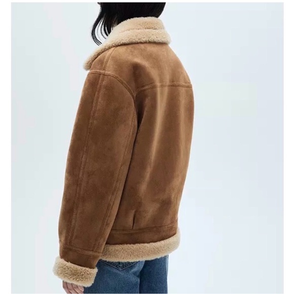 Mango Brown Shearling Jacket - Picture 3 of 6